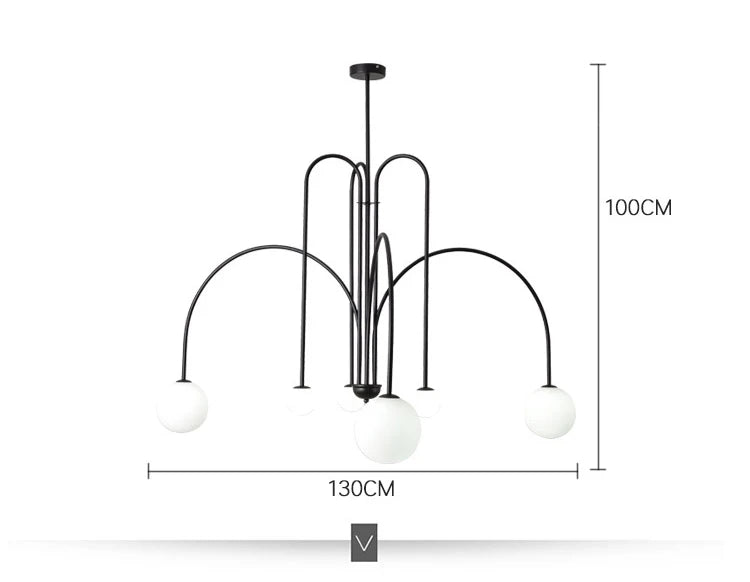 Modern LED Chandelier – Frosted Glass Pendant Light for Elegant Interiors - Samanta Factory