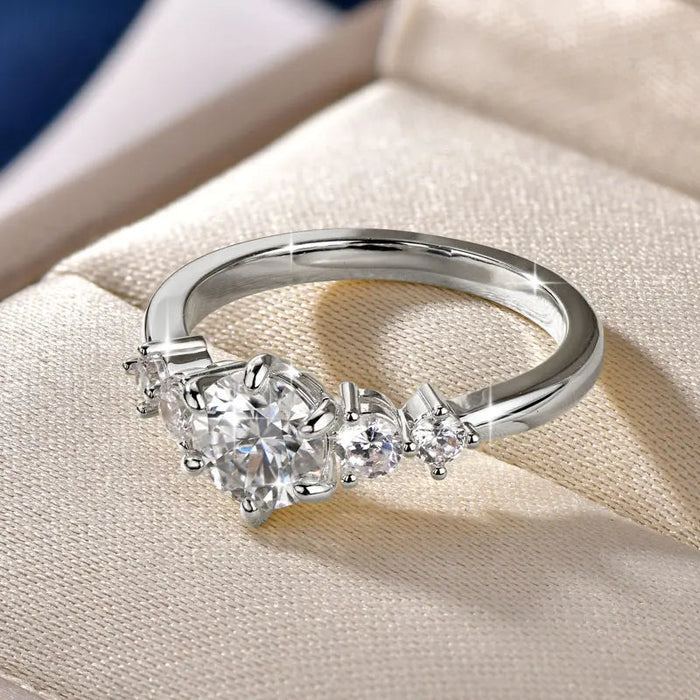 Ehhai Certified D Color VVS1 Lab Created Imitation Diamond Moissanite Ring for Women Engagement Rings Wedding Fine Jewelry Gifts SF