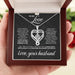 Double-layered silver and gold heart necklace with wine-red wooden gift box