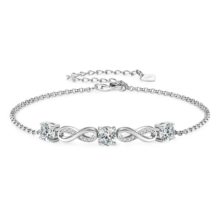 925 Sterling Silver Bracelet – D-Color Moissanite, Certified Fine Jewelry SF