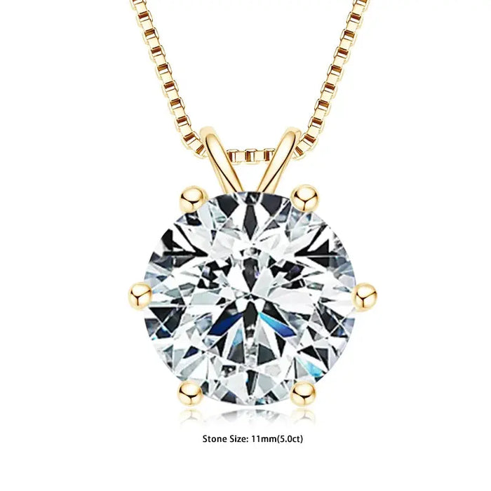 Moissanite Pendant Necklace – D-Color Round Solitaire SF
