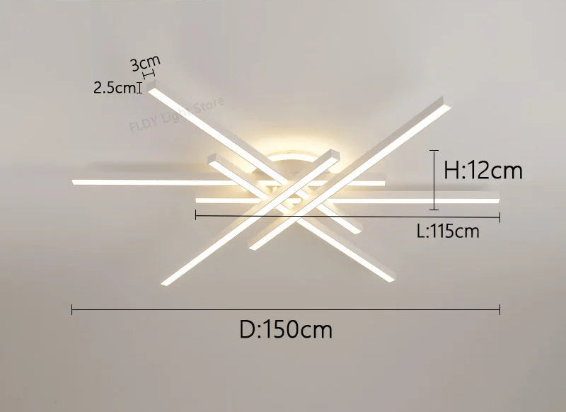 LED Ceiling Light – Modern 4-Bulb Aluminum Fixture for Living Spaces - Samanta Factory