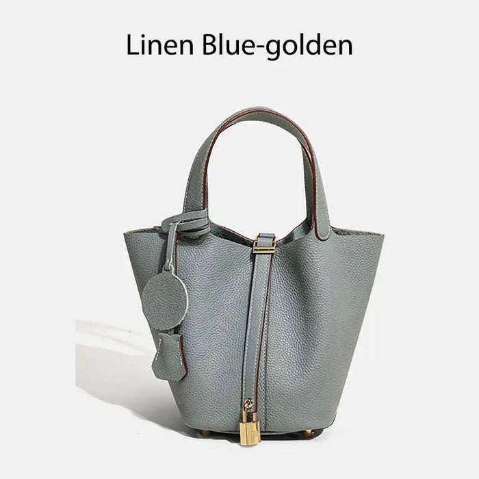 Cowhide Leather Bucket Bag – Soft Fashion for Four Seasons SF