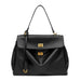 Microfiber Leather Shoulder Bag – Large Square with Lock SF