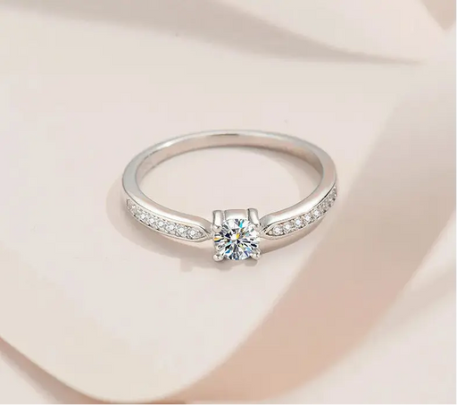 D Color VVS1 Moissanite Bridal Ring Set in 925 Sterling Silver