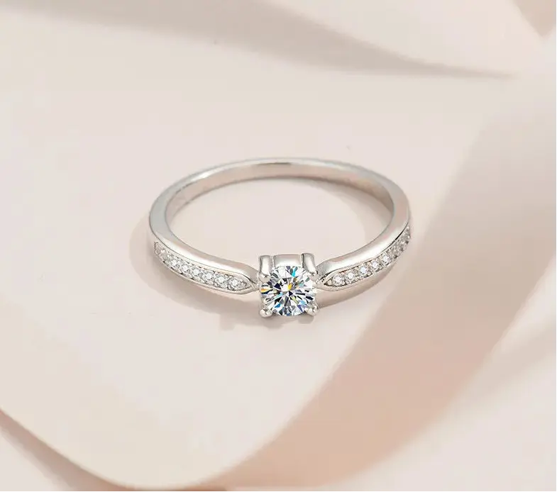 D Color VVS1 Moissanite Bridal Ring Set in 925 Sterling Silver