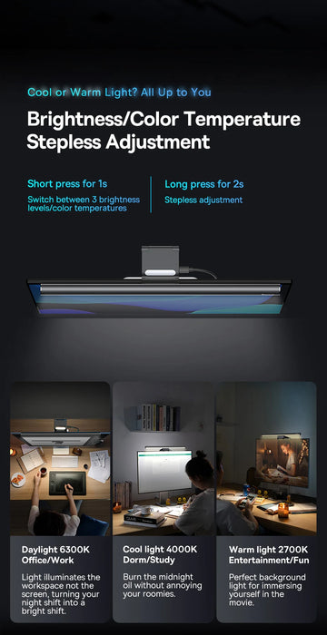 Baseus Screen Light Desk Lamp Computer Light Screen Hanging Light New Table Lamp LCD Monitor Laptop Light USB Study Read Lamp - Samanta Factory