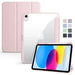 Trifold PU leather iPad case with built-in pen holder clear acrylic hard back shockproof drop resistant soft microfiber lining stand for iPad 9.7 10.2 10.9 11 inch models Air Pro generation