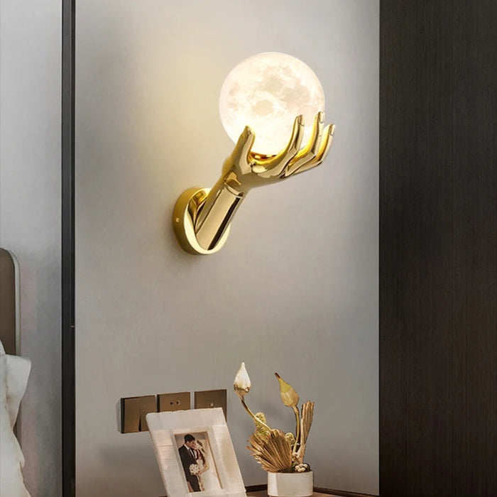 Modern resin frosted glass G9 LED wall lamp gold plated iron frame up and down light diffusion indoor wall sconce for living room bedroom dining room study and corridor décor