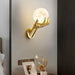 Modern resin frosted glass G9 LED wall lamp gold plated iron frame up and down light diffusion indoor wall sconce for living room bedroom dining room study and corridor décor