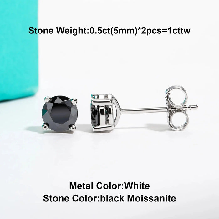 10K Gold Post Moissanite Stud Earrings with GRA Certificate SF
