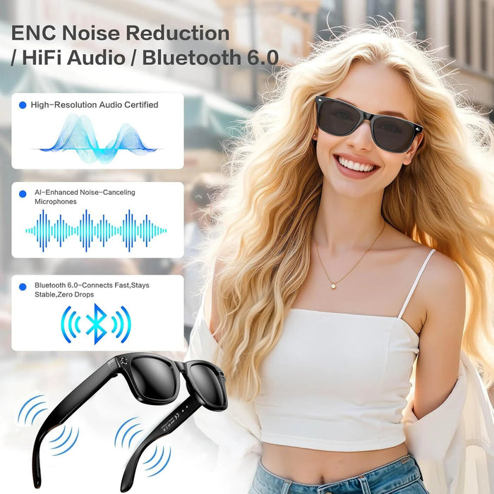 AI Smart Glasses with HD Camera & Translation – Color-Changing Bluetooth Calling Sunglasses SF