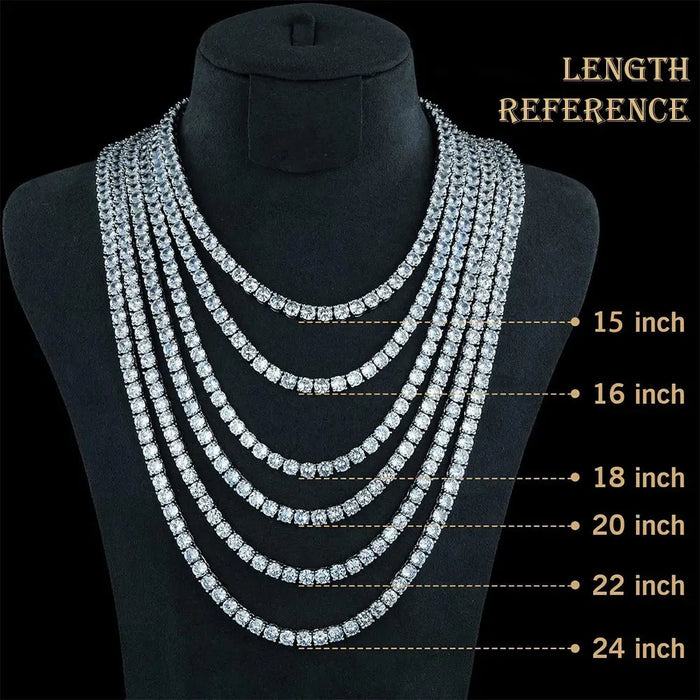 Moissanite Tennis Necklace – GRA Certified S925 Silver Sparkle SF