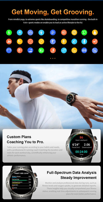 Outdoor Sports Smartwatch – 1.39″ AMOLED, GPS & Swimming Mode SF