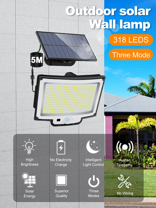 Solar Security Light – 3-Head Motion Sensor with Super Bright 348 LEDs - Samanta Factory