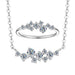 Moissanite Jewelry Set – 925 Sterling Silver Cluster Necklace & Ring SF