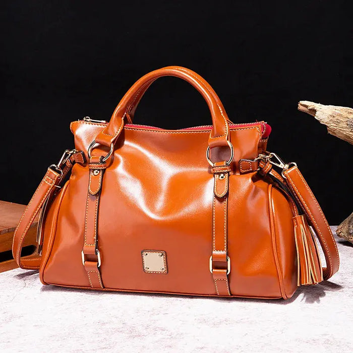 Soft PU Leather Bucket Bag with Zipper and Multiple Interior Pockets for Organized Carry