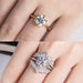 925 Sterling Silver 18K Gold Plated Classic Prong-Set Moissanite Ring SF