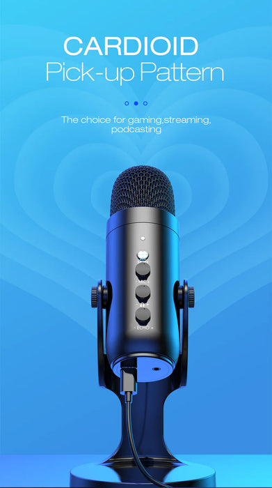 USB Condenser Microphone Kit – Cardioid with DSP Noise Cancellation & Plug-and-Play Setup SF
