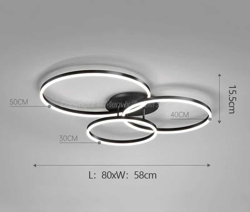 LED Ceiling Light – Art Deco Aluminum Design with Dimmable LED Bulbs - Samanta Factory