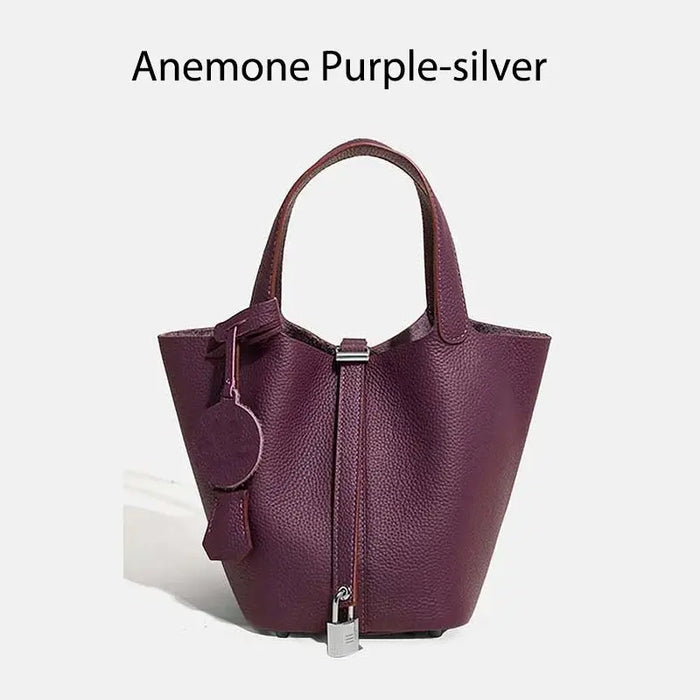 Cowhide Leather Bucket Bag – Soft Fashion for Four Seasons SF