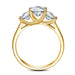 3-Stone Moissanite Engagement Ring – 2 CT D Color Yellow Gold Plated S925 Silver SF