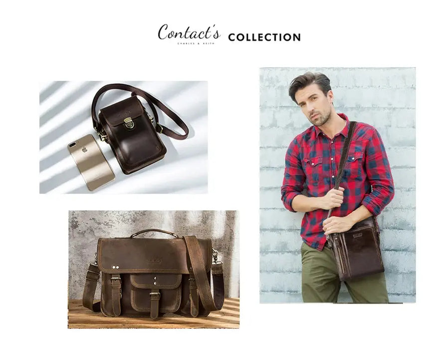Men’s Leather Clutch Bag – Large Capacity Casual Hand Carry Bag SF