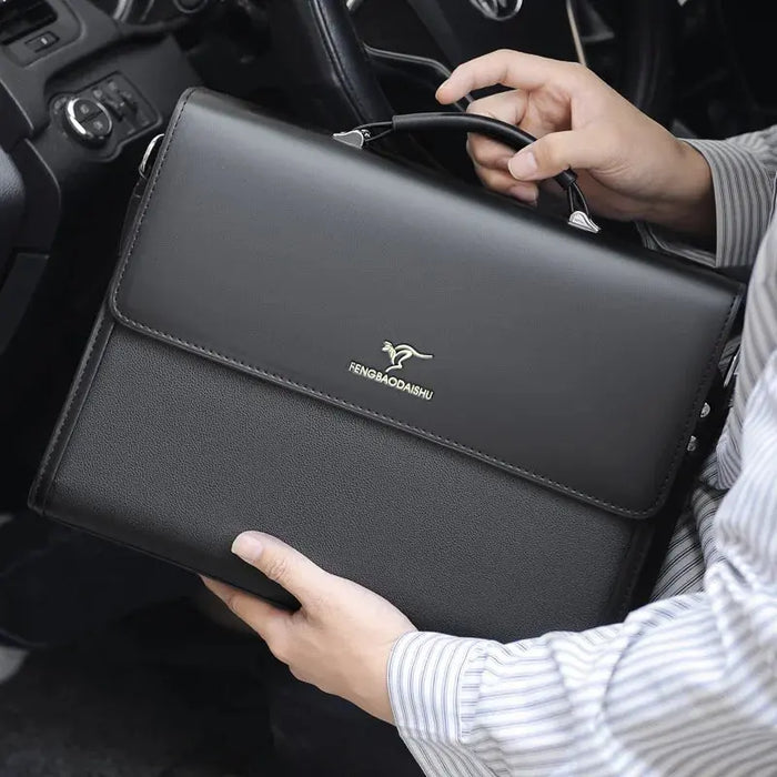 Men’s Business Briefcase – PU Leather Shoulder & Crossbody Bag SF