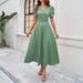 Junior Y2K Midi Dress – Puff Sleeves & Slim A-Line Silhouette - Samanta Factory