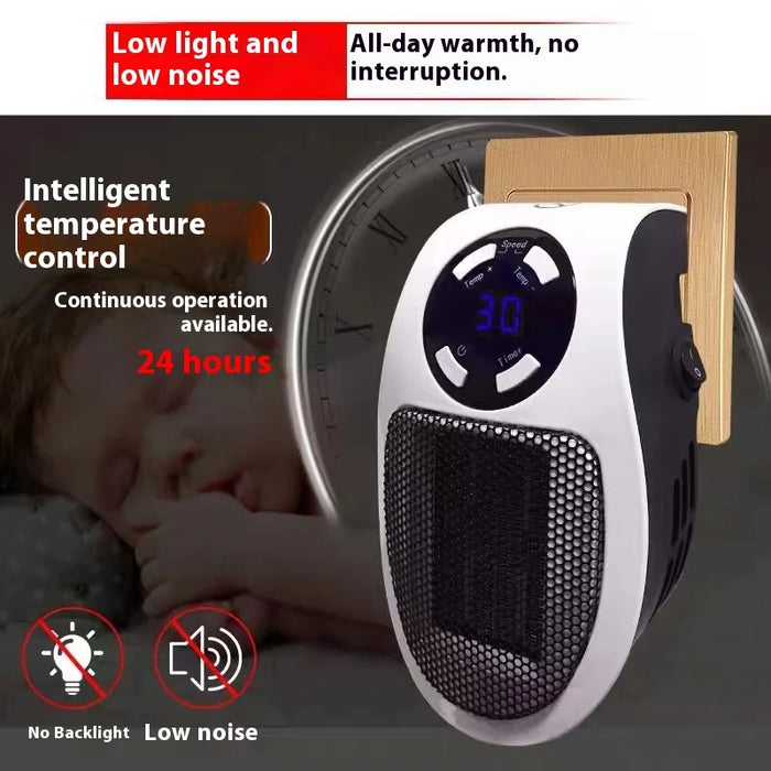 Compact electric space heater with LED display and adjustable temperature