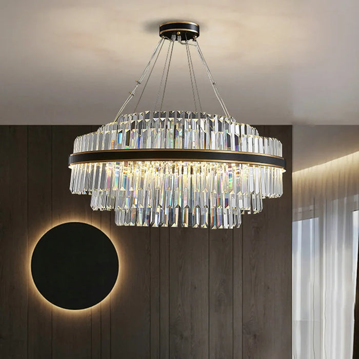 Modern Luxury LED Crystal Chandelier – Dimmable Remote-Controlled Ceiling Light - Samanta Factory
