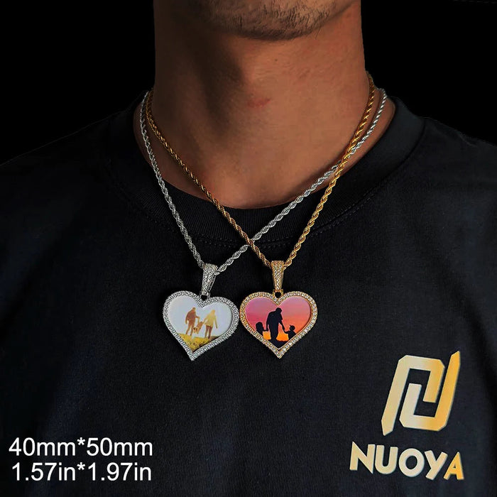 Custom Photo Necklace – Personalized Medallion Picture Pendant Chain SF