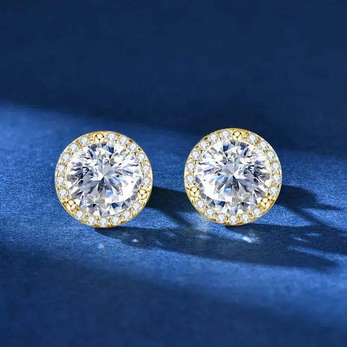 Premium 925 Sterling Silver Round Cut Earrings for Timeless Brilliance SF