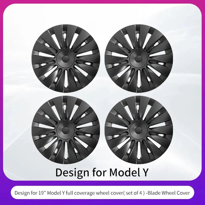 4PCS Design for TESLA Model Y 2020-2024 Vehicle Full Coverage Storm Wheel Cover Cap 19 Inches Wheel Hubcap Automobile Accessorie - Samanta Factory