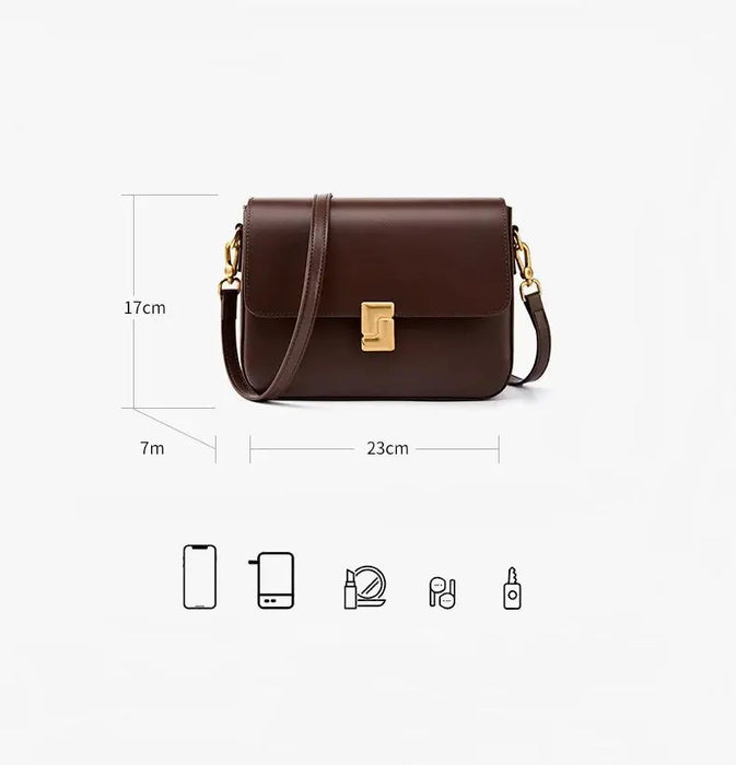 Split Leather Satchel Bag – Moderate Hardness for Women SF