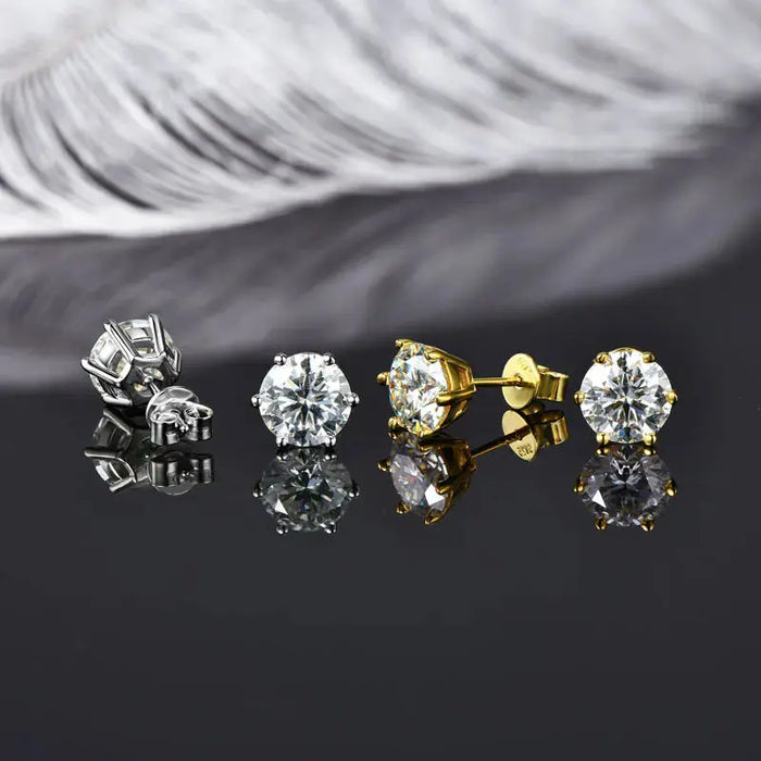 Classic Moissanite Pendant & Stud Earrings Set with Certificate SF