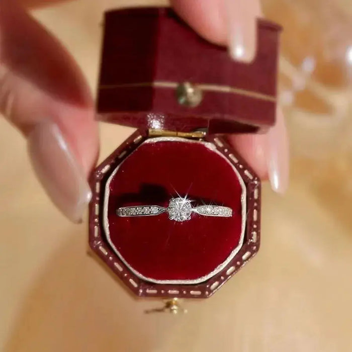 Moissanite Bridal Ring Set – D Color VVS1 Diamond-Tested Shine SF