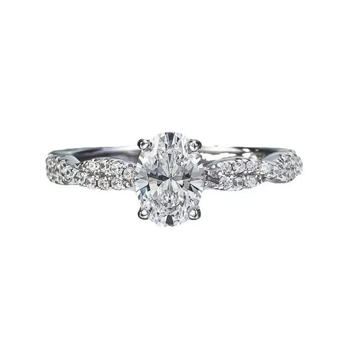 Moissanite Fashion Ring – Platinum-Plated Sparkle for Women SF