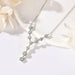 925 Sterling Silver Moissanite Y-Shaped Pendant Necklace SF