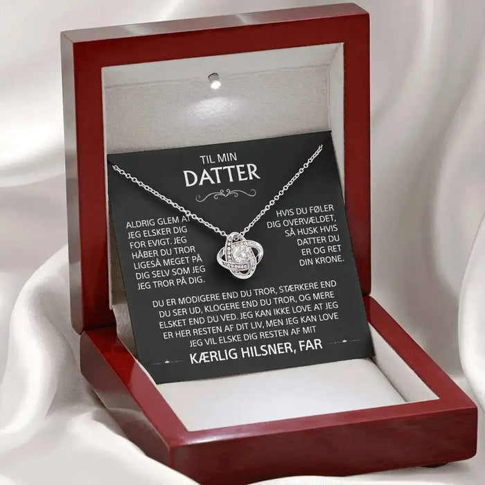 Heart Knot Pendant Necklace – Sparkling Zircon Gift for Daughters SF