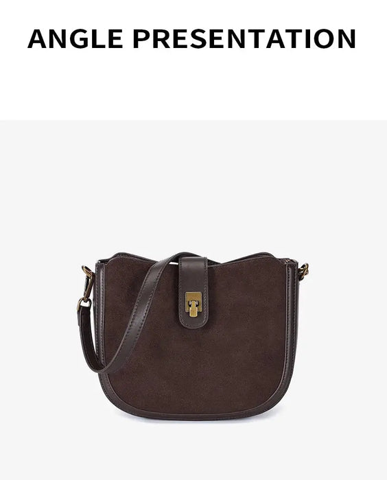 Cow Leather Shoulder Bag – Soft Half Moon Shape SF