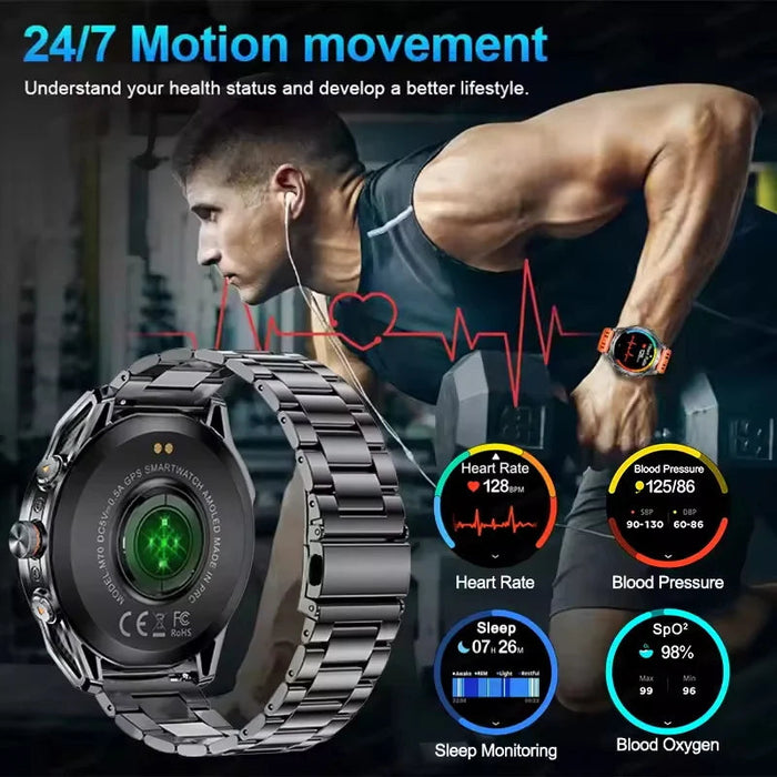 Unisex GPS Smart Watch – AMOLED Display with 170+ Sports Modes SF