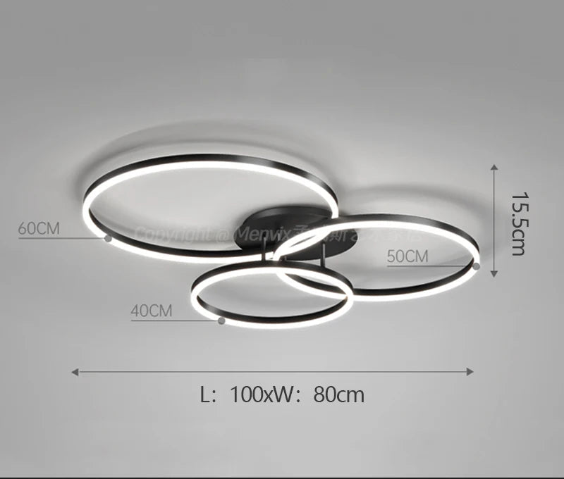 LED Ceiling Light – Art Deco Aluminum Design with Dimmable LED Bulbs - Samanta Factory