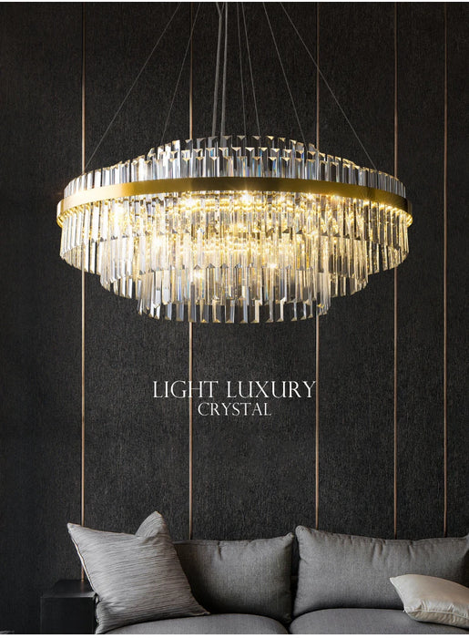Modern Luxury LED Crystal Chandelier – Dimmable Remote-Controlled Ceiling Light - Samanta Factory