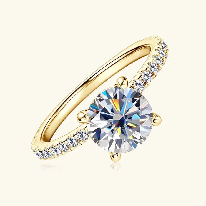 Moissanite Ring – 2ct Round-Cut Solitaire SF