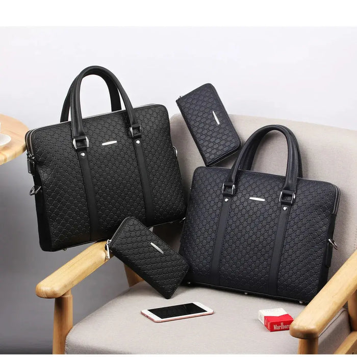 Men’s Laptop Briefcase – Double-Layer Business Shoulder Bag SF