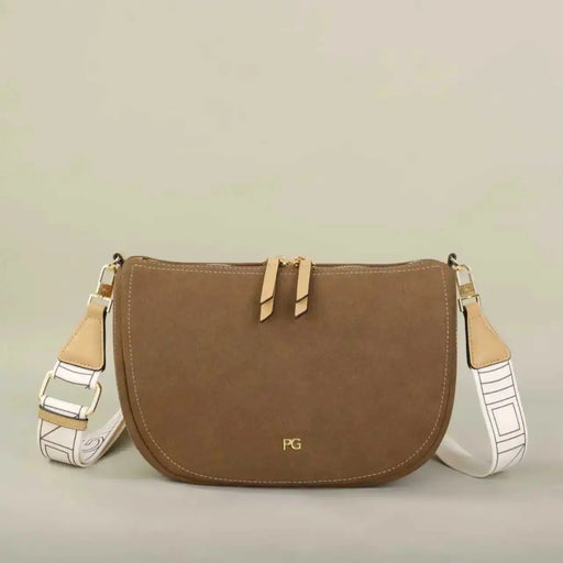 Soft Oxford women's dumpling hobo bag with zipper, open pocket, side view