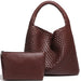 Woven Tote Bag  with Purse for Women – Large Soft Leather Shoulder Bag for Work, Beach & Travel - Samanta Factory