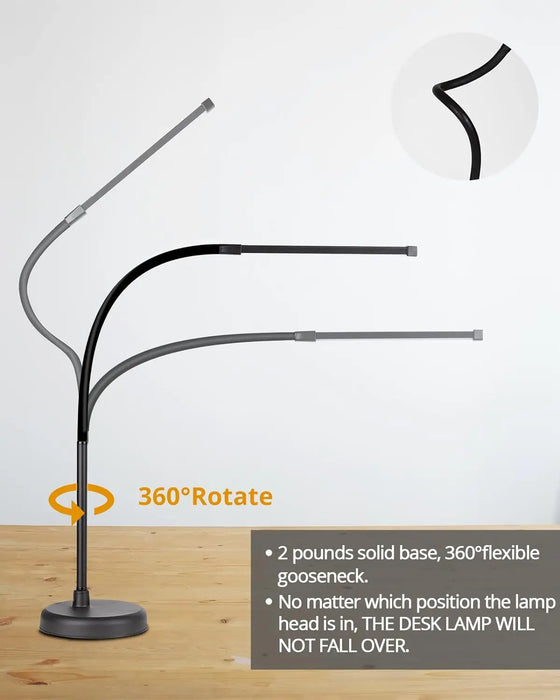 A LOOPITYS LED Desk Lamp, Swing Arm Architect Task Lamp with Long Flexible Gooseneck, 3 Color Modes, and USB Adapter - Samanta Factory