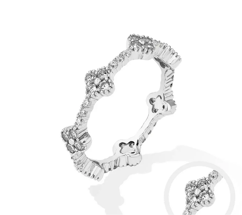 Moissanite Wedding Band – D-Colour VVS1 Round Cut in Sterling Silver SF